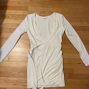 White wrap dress